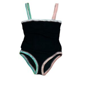 Platinum Inspired Swimwear Solange Ferrarini Crochet Trim Sz Small Swimsuit